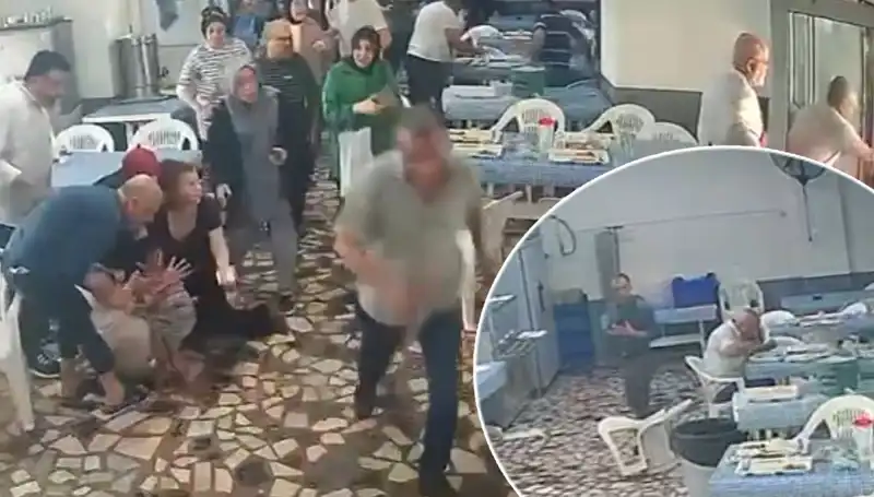 Yemekhanedeki Deprem Anı: Ne Olacaksa Olsun Yemeğini Bırakmadı!